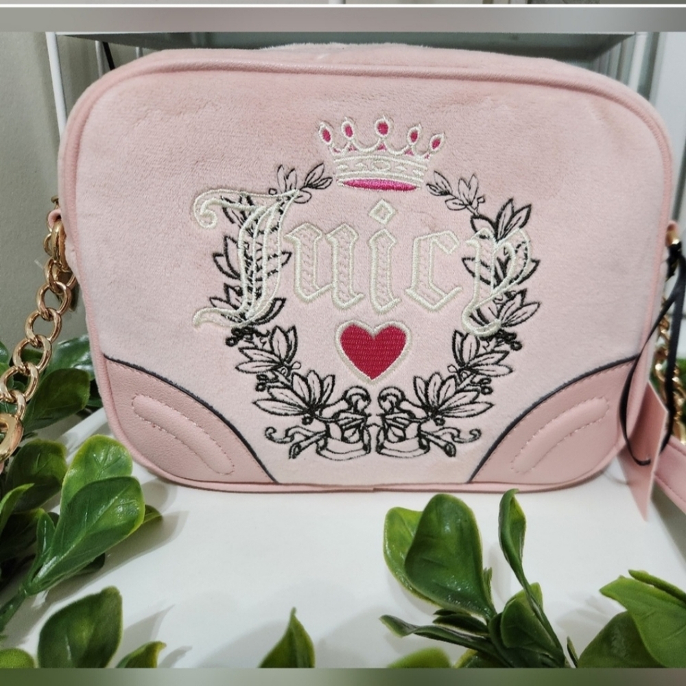 Juicy Couture Pink Diamond Heritage Crossbody Adjustable Straps